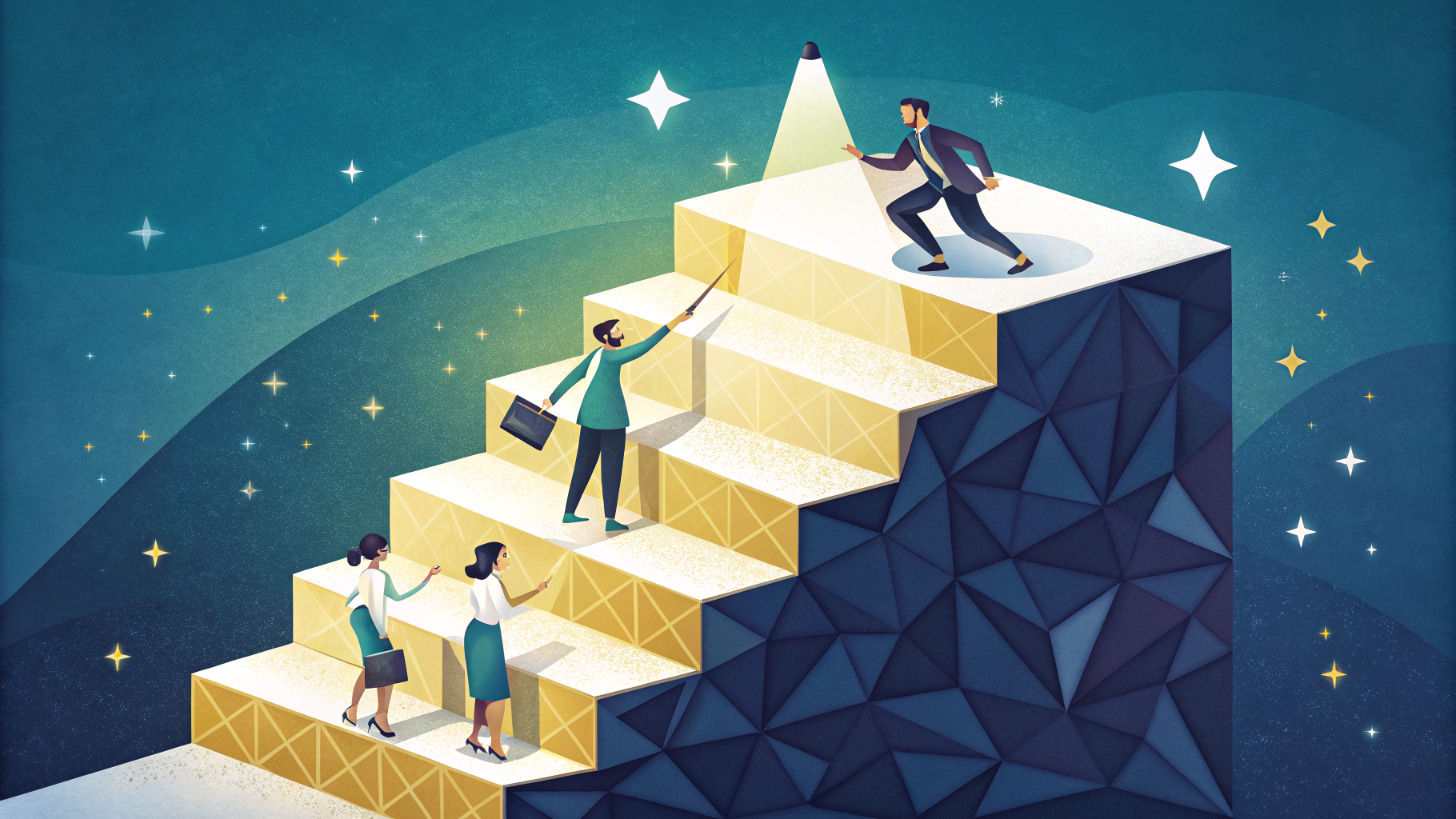 The leadership pipeline — from participant to organizer, each level lifting the next